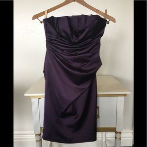 David’s bridal plum strapless bridesmaid dress 👗